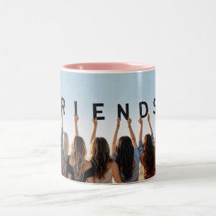 Bicolor Taza de café con foto personalizada de la mejor am