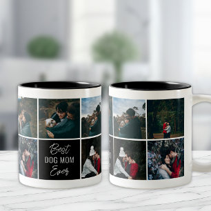 Bicolor Taza de café con foto personalizada de la mejor ma