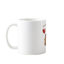 Taza de café con globo de pareja de San Valentín d