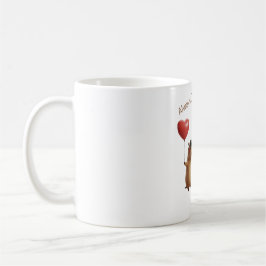 Bicolor Taza de café con globo de pareja de San Valentín d