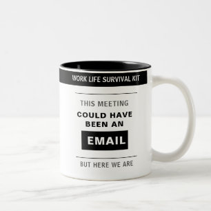 Bicolor Taza De Café Con Humor De Oficina Negra Y Blanca L