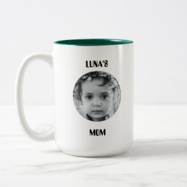 Bicolor Taza de café con imagen y nombre personalizados
