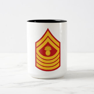 Bicolor Taza de café con insignia de rango de primer sarge