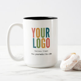 Bicolor Taza de café con logotipo de empresa personalizado