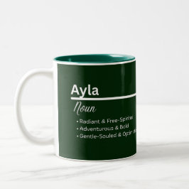 Bicolor Taza de café con nombre personalizado Ayla