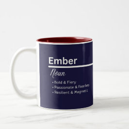 Bicolor Taza de café con nombre personalizado Ember
