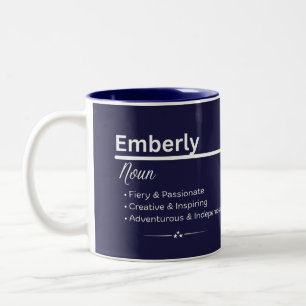 Bicolor Taza de café con nombre personalizado Emberly
