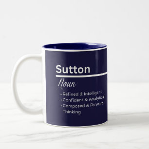 Bicolor Taza de café con nombre personalizado Sutton