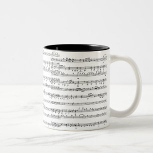Bicolor Taza de café con partitura