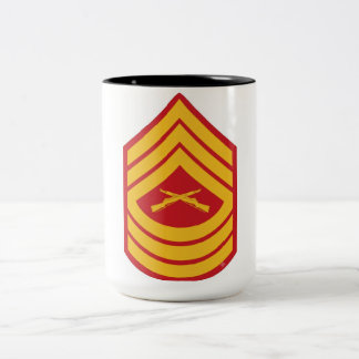 Bicolor Taza de café con rango de sargento de artillería d