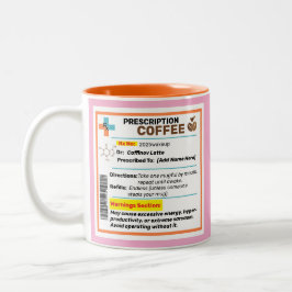 Bicolor Taza de café con receta divertida personalizada