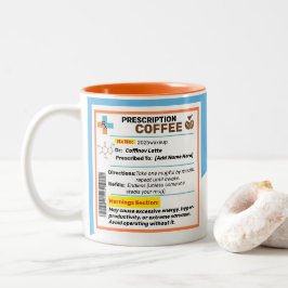 Bicolor Taza de café con receta divertida personalizada