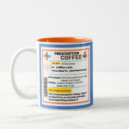 Bicolor Taza de café con receta divertida personalizada