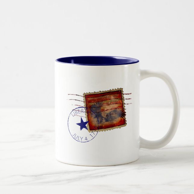 Bicolor taza de café con sello de libertad (Derecha)