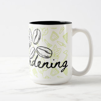 Bicolor Taza de café con tema de jardín herramientas de ja