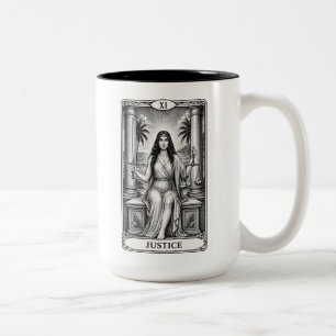 Bicolor taza de café con temática de cartas del tarot