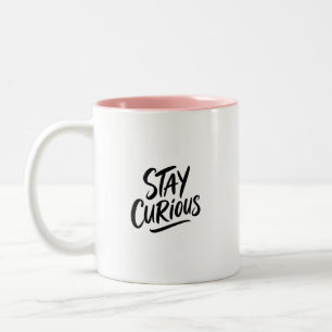 Bicolor Taza de café con tipografía inspiradora 'Mantén la