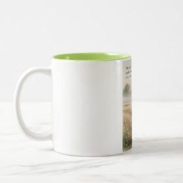 Bicolor Taza de café con versículo bíblico de Romanos 8:28