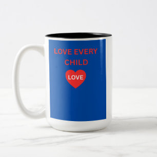 Bicolor Taza de café Corazón de cada niño Inspiradora