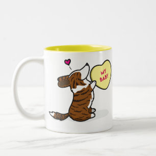 Bicolor Taza de café Corgi-Brindle del 2015-Cardigan de l