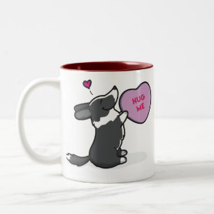 Bicolor Taza de café Corgi-Negra del 2015-Cardigan de la