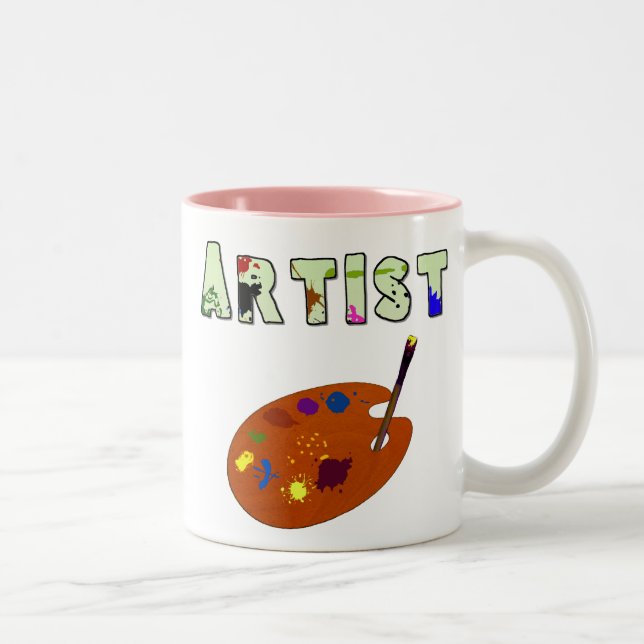 Bicolor Taza de café creativa para artistas (Derecha)