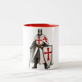 Bicolor Taza de café Cruzado Caballero Templario