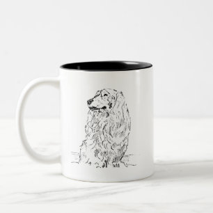 Bicolor Taza de café Dachshund – Perro salchicha de pelo l