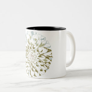 Bicolor Taza de café Dahlia Blanca