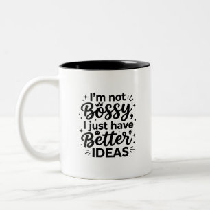 Bicolor Taza de café de 11oz Bossy Mood Dos Tonos