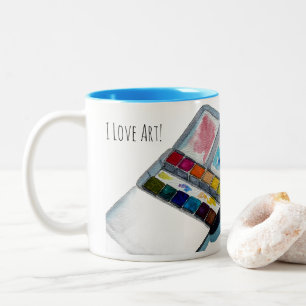 Bicolor Taza de café de arte