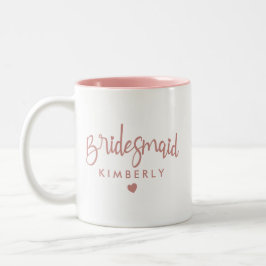 Bicolor Taza de café de boda para dama de honor personaliz