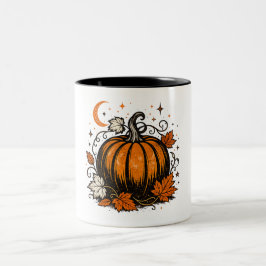 Bicolor Taza de café de calabaza vintage | G de Halloween