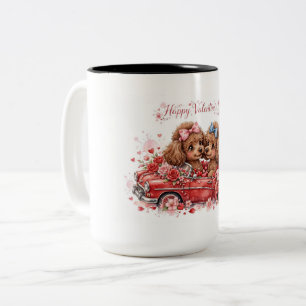 Bicolor Taza de café de caniche lindo – Taza para amante d