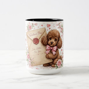 Bicolor Taza de café de caniche lindo – Taza para amantes