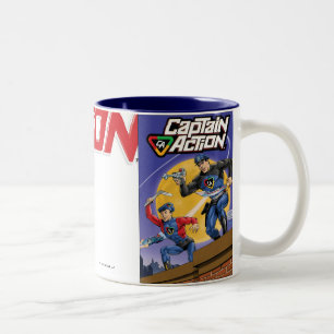 Bicolor Taza de café de capitán Action Retro
