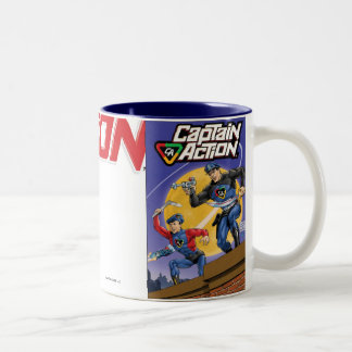 Bicolor Taza de café de capitán Action Retro