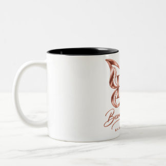 Bicolor Taza de café de cerámica mariposa de oro rosa esté