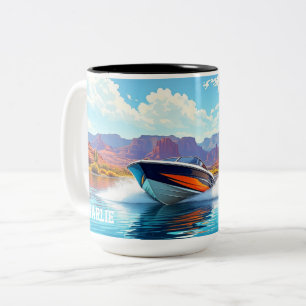 Bicolor Taza de café de cerámica personalizada tema de bar