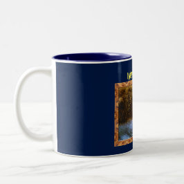 Bicolor Taza de café de color salmón de cogida de la