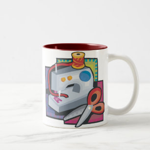Bicolor Taza de café de costura