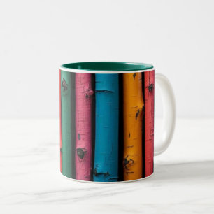 Bicolor Taza de café de cubo de hielo en llamas – Arte de 