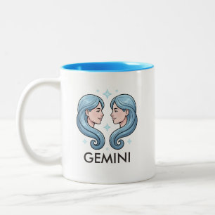 Bicolor Taza de café de cumpleaños con astrología del sign