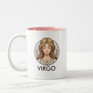 Bicolor Taza de café de cumpleaños con signo zodiacal Virg