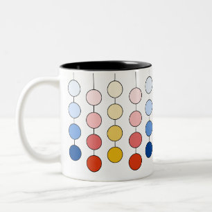 Bicolor Taza De Café De Dos Tonos Con Círculos Colgantes M