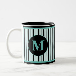 Bicolor Taza de café de dos tonos con monograma