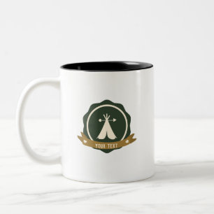 Bicolor Taza de café de dos tonos con pancarta de tienda d
