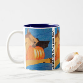 Bicolor Taza de café de dos tonos con patas de perro y cal