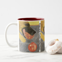 Bicolor Taza de café de dos tonos con perro y granada