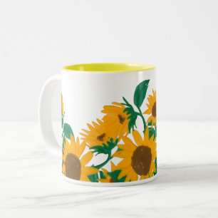 Bicolor Taza de café de dos tonos con ramo vibrante de gir